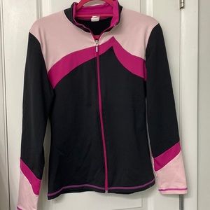 Chloe Noel Black and Pink Ice Skating Jacket - Adult Medium